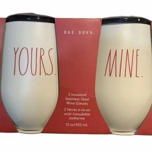 Rae Dunn Valentines Day Insulated Wine YOURS/MINE
